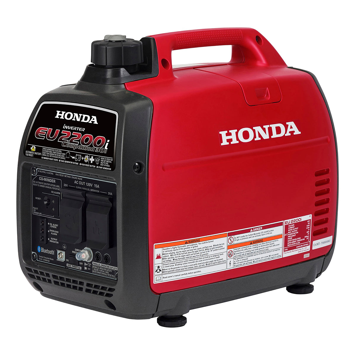 Left side profile of the Honda EU2200i Companion inverter generator