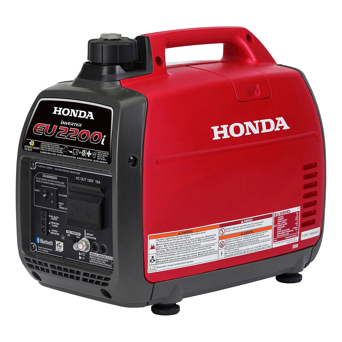 Left side profile of the Honda EU2200i portable inverter generator