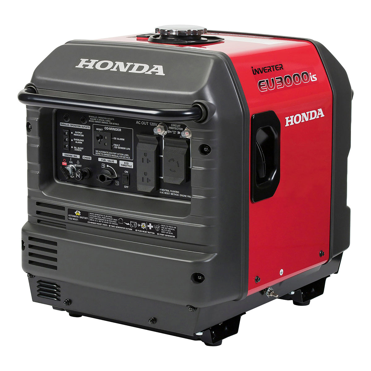 Left side profile of the Honda EU3000iS portable generator