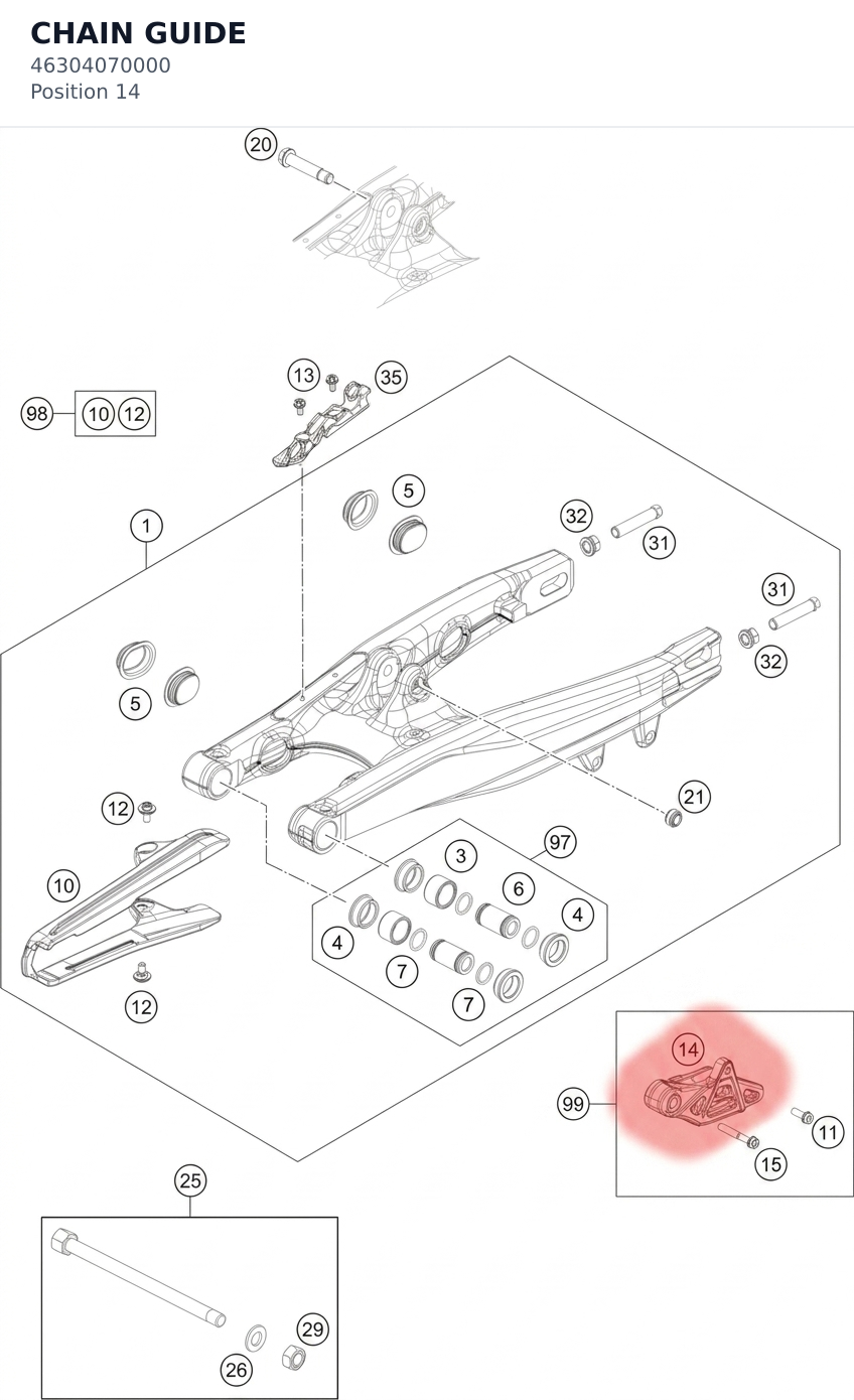 Diagram preview: CHAIN GUIDE (46304070000)
