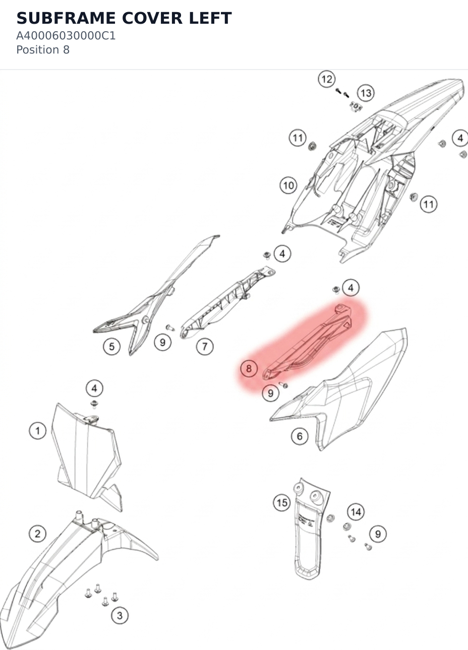 Diagram preview: SUBFRAME COVER LEFT (A40006030000C1)