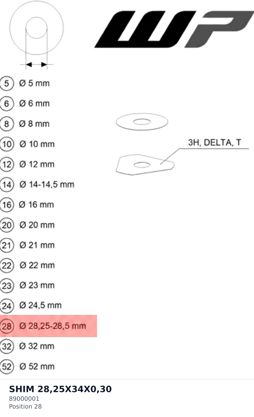 Diagram preview: SHIM 28,25X34X0,30 (89000001)