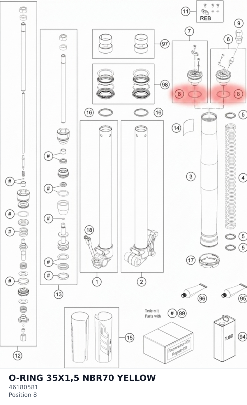 Diagram preview: O-RING 35X1,5 NBR70 YELLOW (46180581)