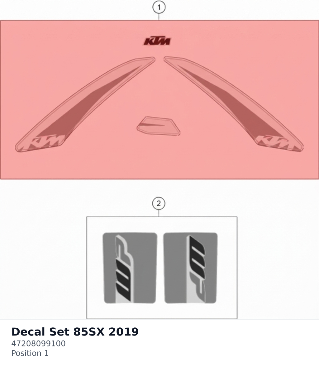 Diagram preview: Decal Set 85SX 2019 (47208099100)