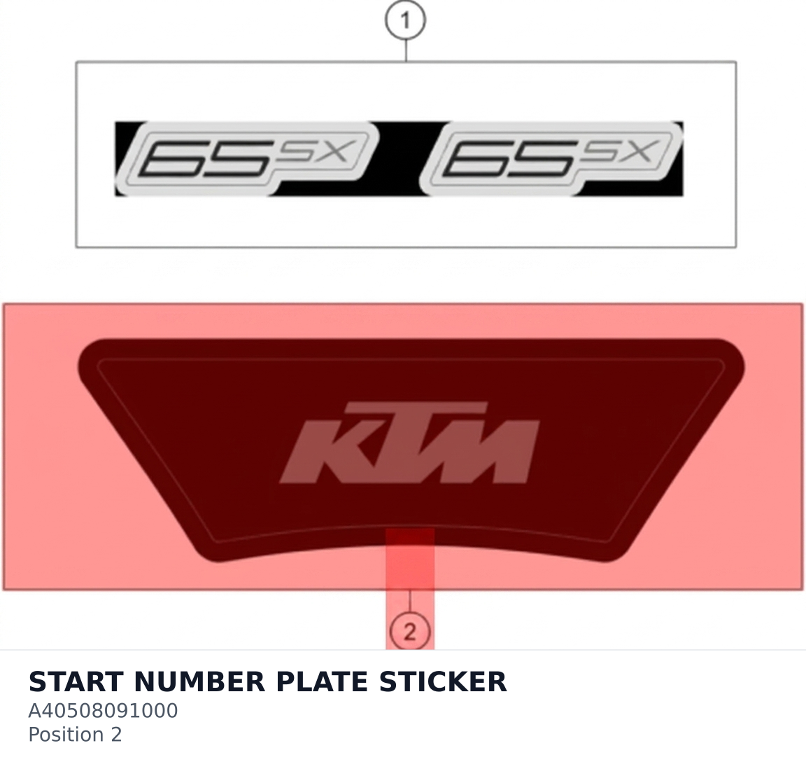 Diagram preview: START NUMBER PLATE STICKER (A40508091000)