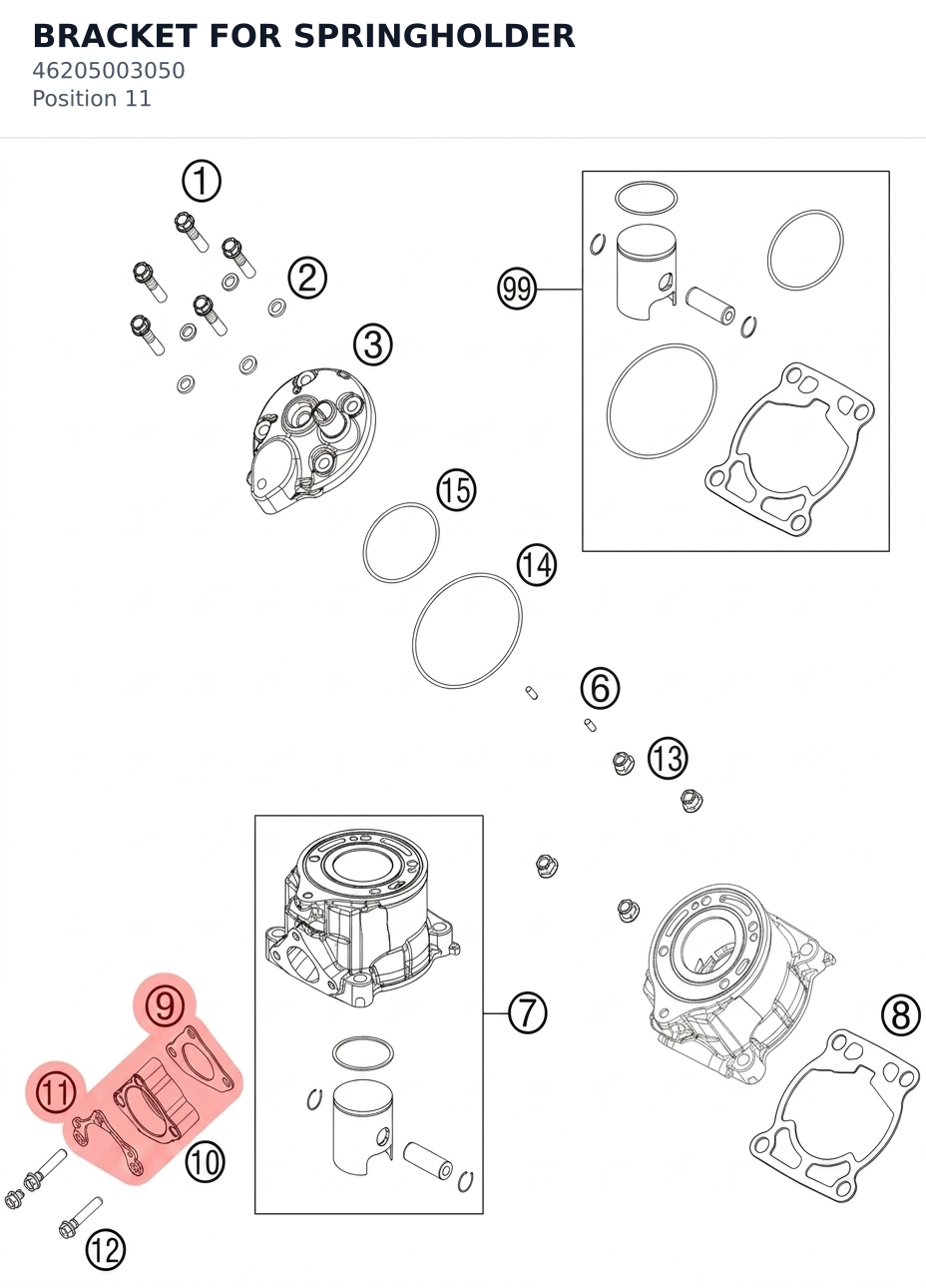 Diagram preview: BRACKET FOR SPRINGHOLDER (46205003050)