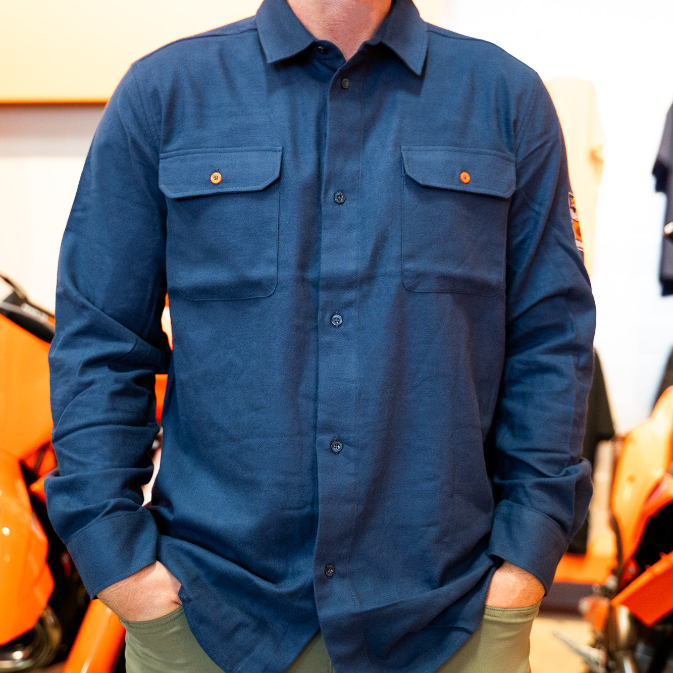 KTM Red Bull Edge Flannel Shirt Blue
