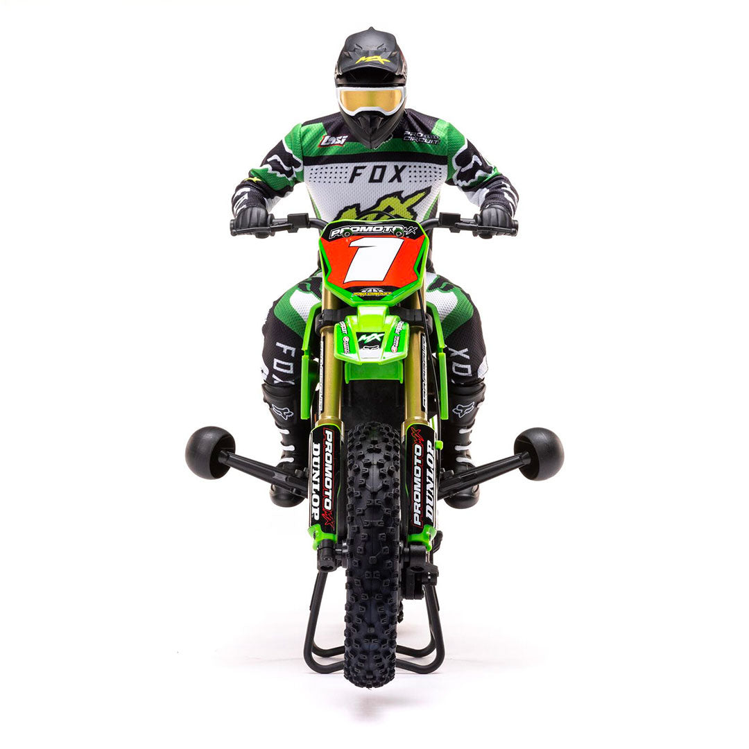 1/4 Promoto1/4 Promoto-MX Motorcycle RTR with Battery and Charger, Pro Circuit - Green - Losi - LOS06002