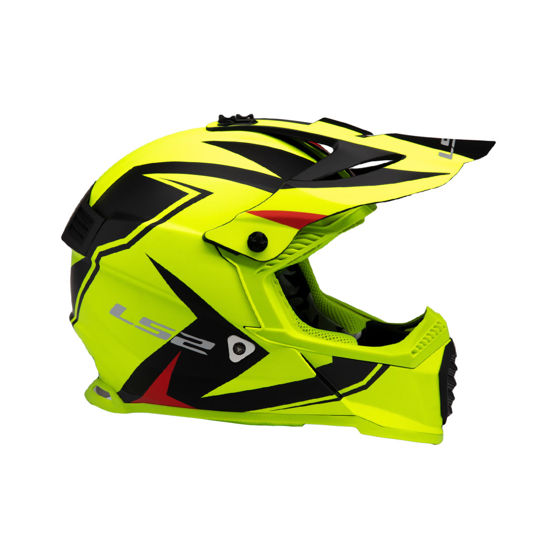 LS2 Gate Youth Launch Full Face MX Motorcycle Helmet Matte Hi Viz