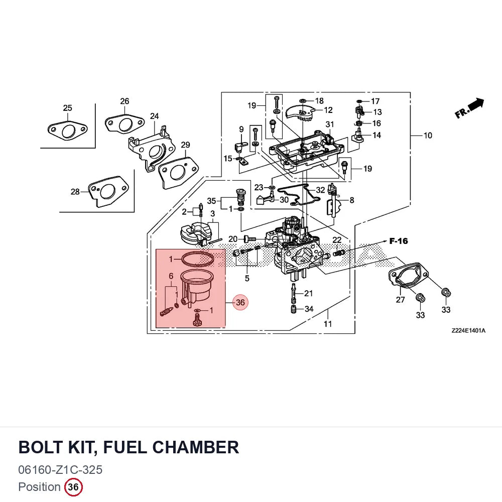BOLT KIT, FUEL CHAMBER