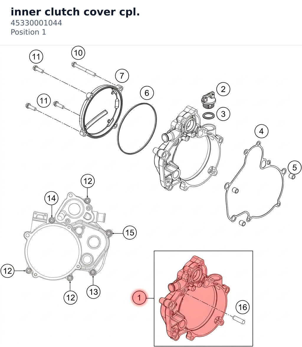 Diagram preview: inner clutch cover cpl. (45330001044)