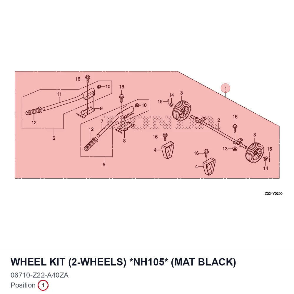 WHEEL KIT (2-WHEELS) *NH105* (MAT BLACK)