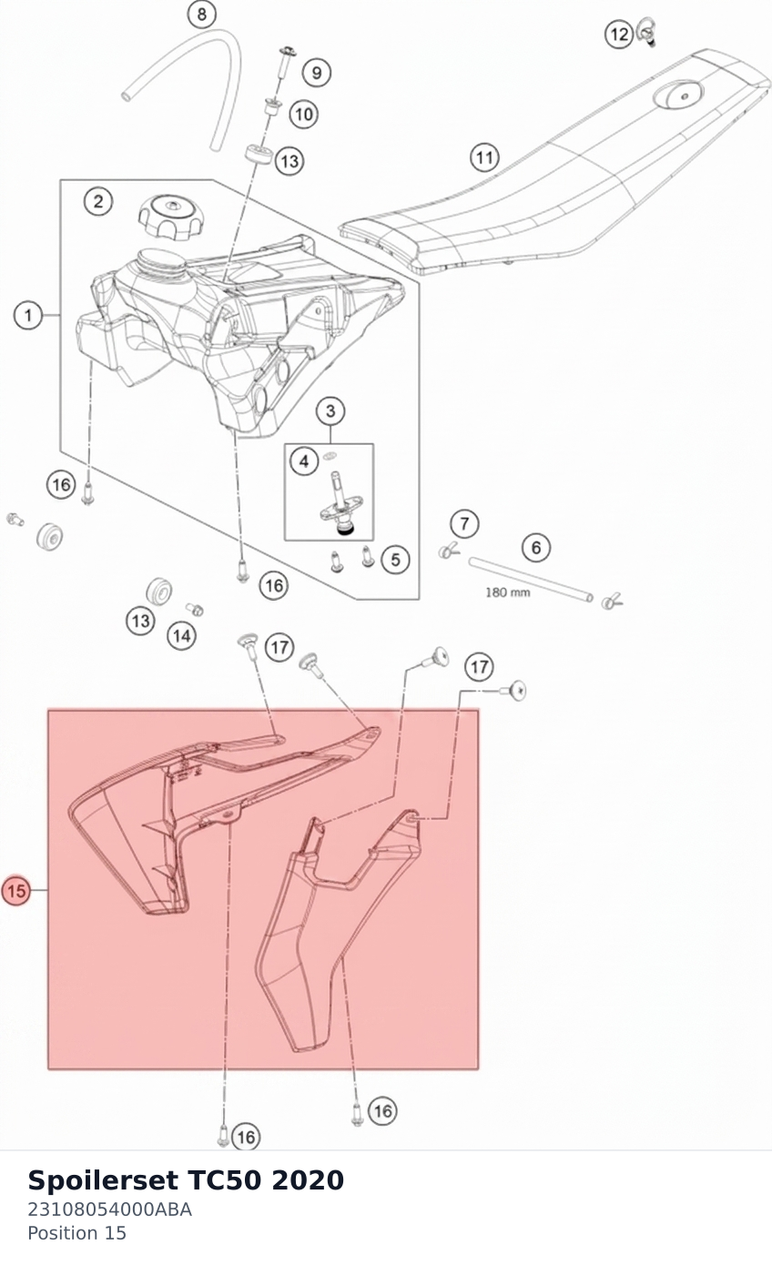 Diagram preview: Spoilerset TC50 2020 (23108054000ABA)