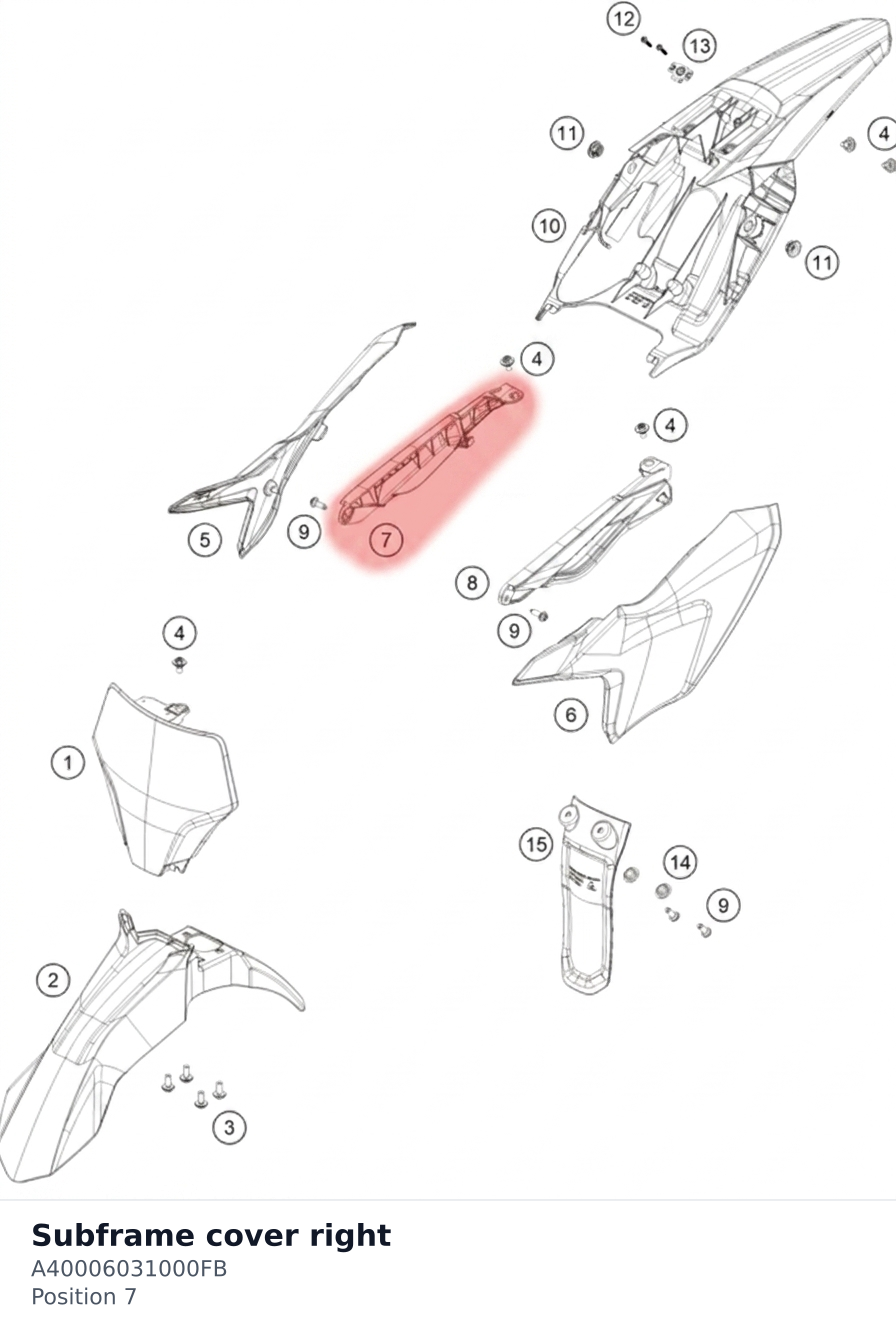 Diagram preview: Subframe cover right (A40006031000FB)