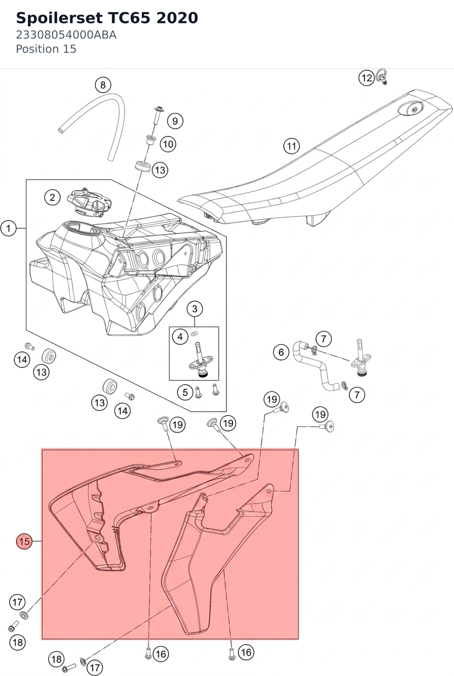 Diagram preview: Spoilerset TC65 2020 (23308054000ABA)