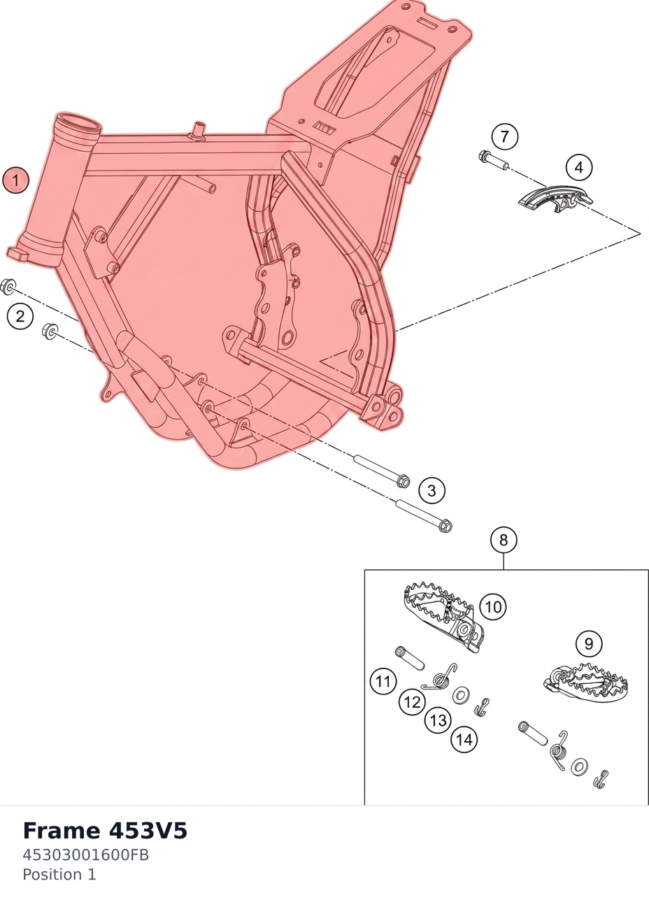 Diagram preview: Frame  453V5 (45303001600FB)