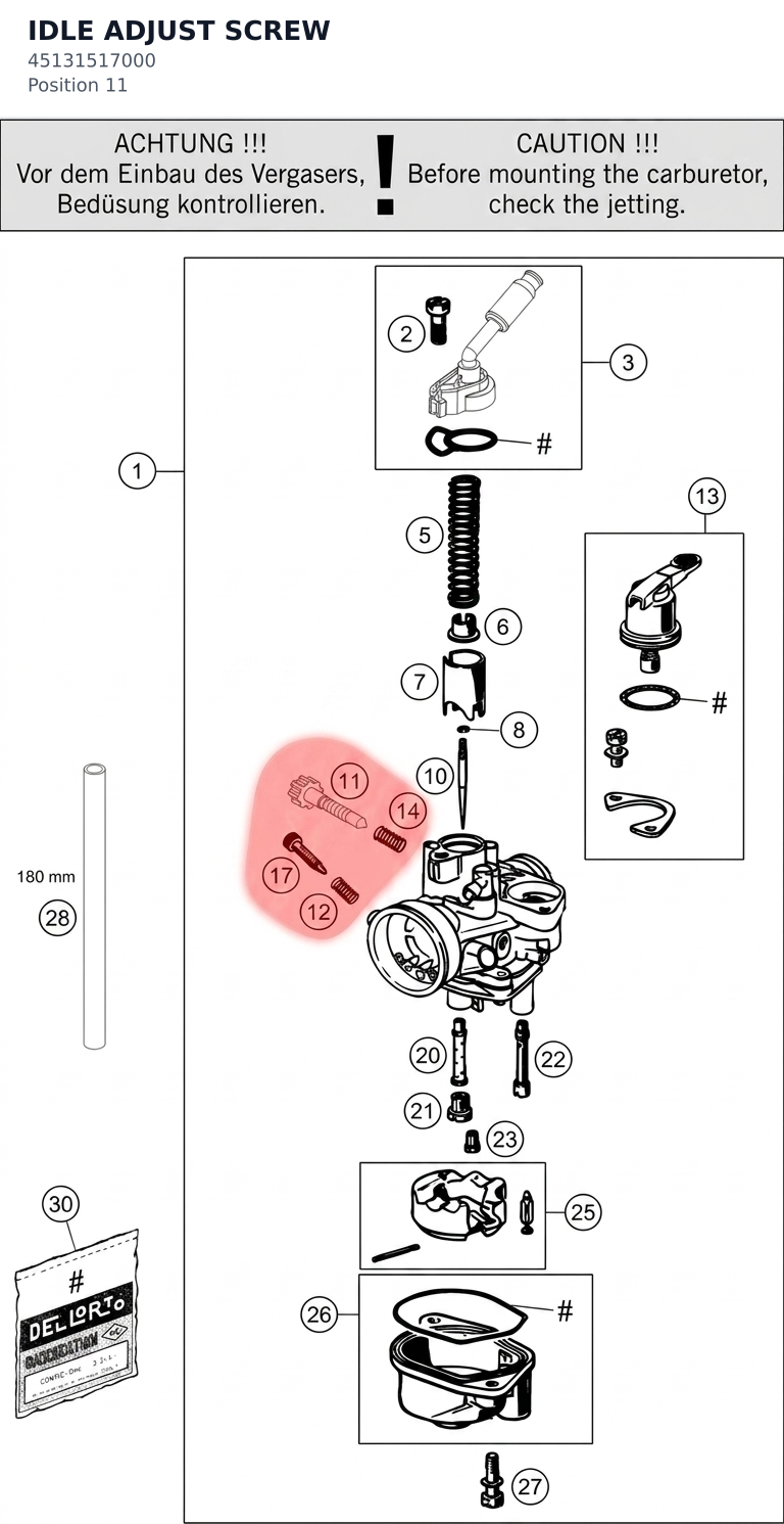 Diagram preview: IDLE ADJUST SCREW (45131517000)
