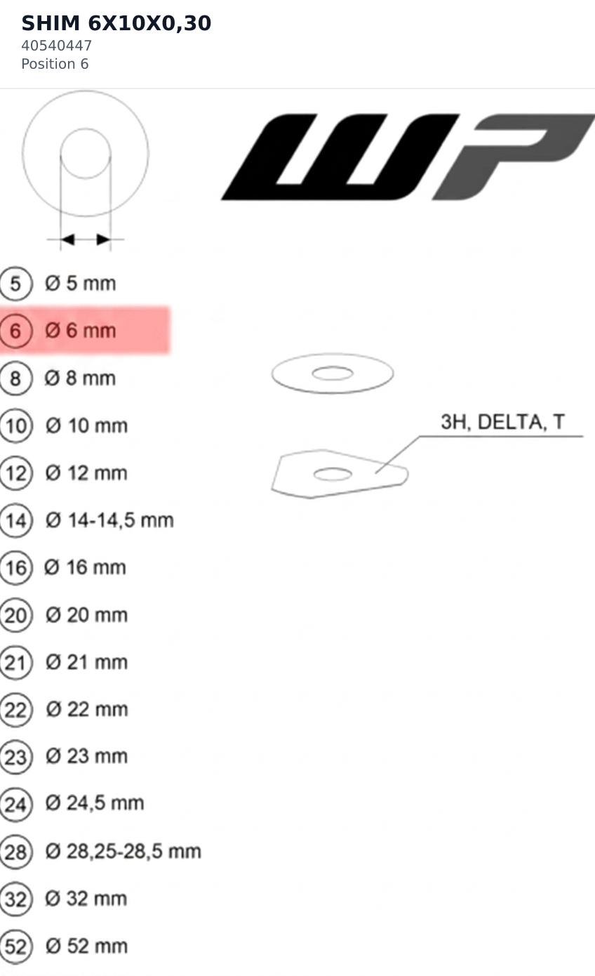 Diagram preview: SHIM 6X10X0,30 (40540447)