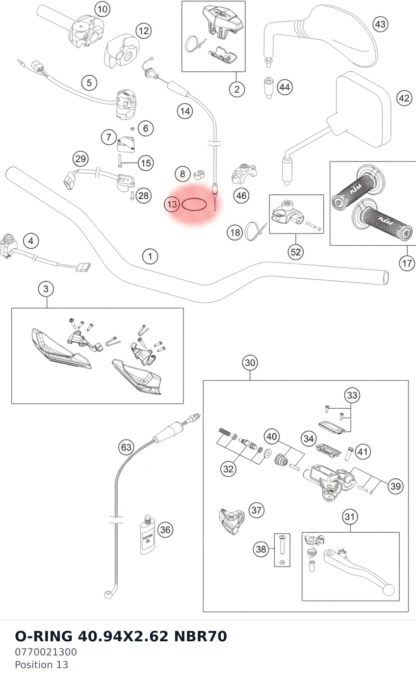 Diagram preview: O-RING 40.94X2.62 NBR70 (0770021300)