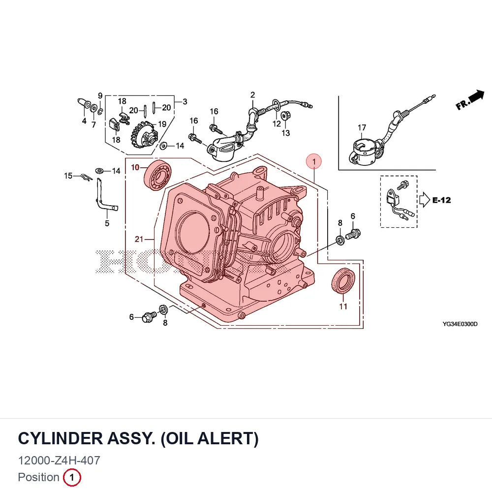 CYLINDER ASSY. (OIL ALERT)
