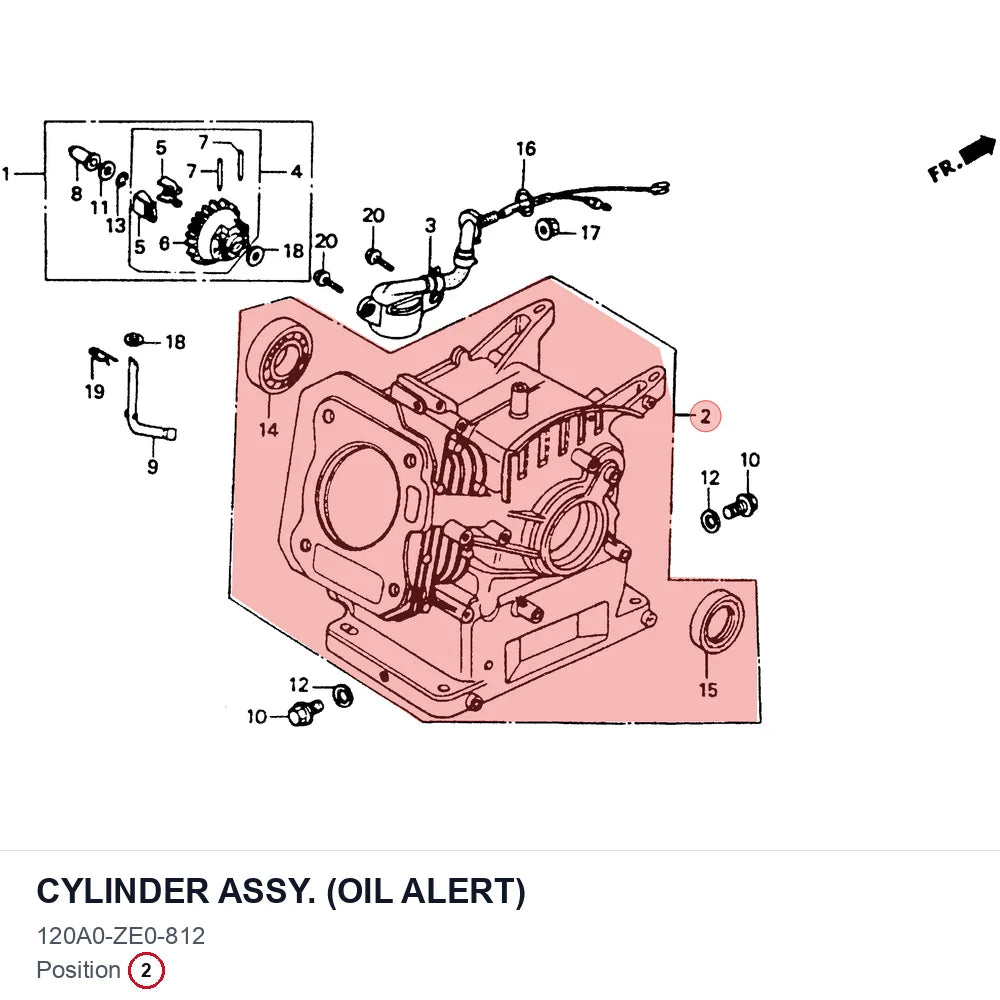 CYLINDER ASSY. (OIL ALERT)