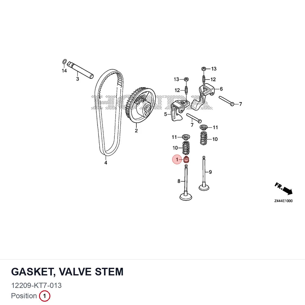 Gasket, valve stem