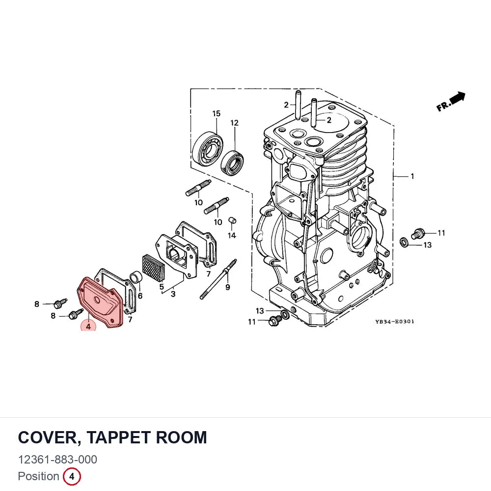 COVER, TAPPET ROOM