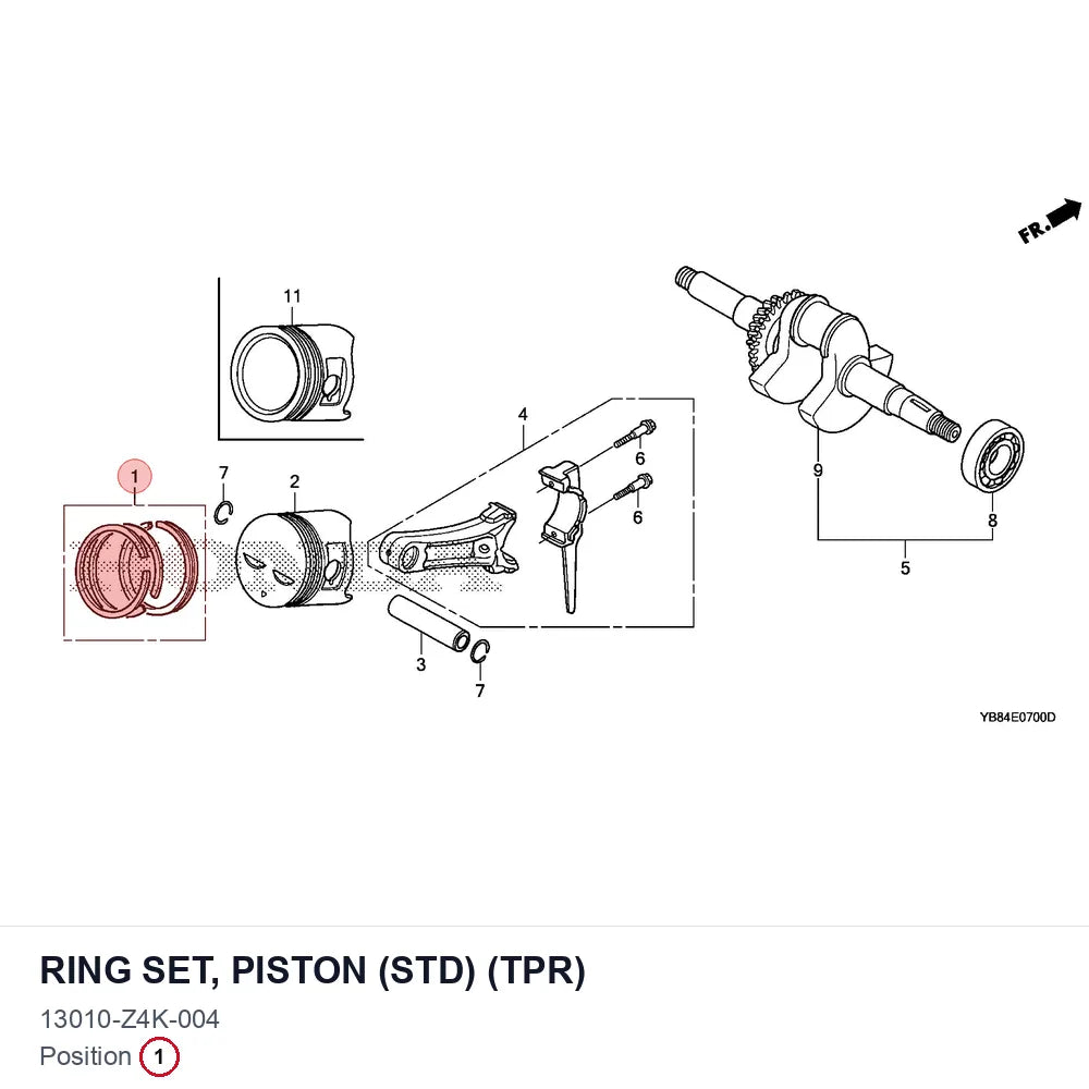 RING SET, PISTON (STD) (TPR)