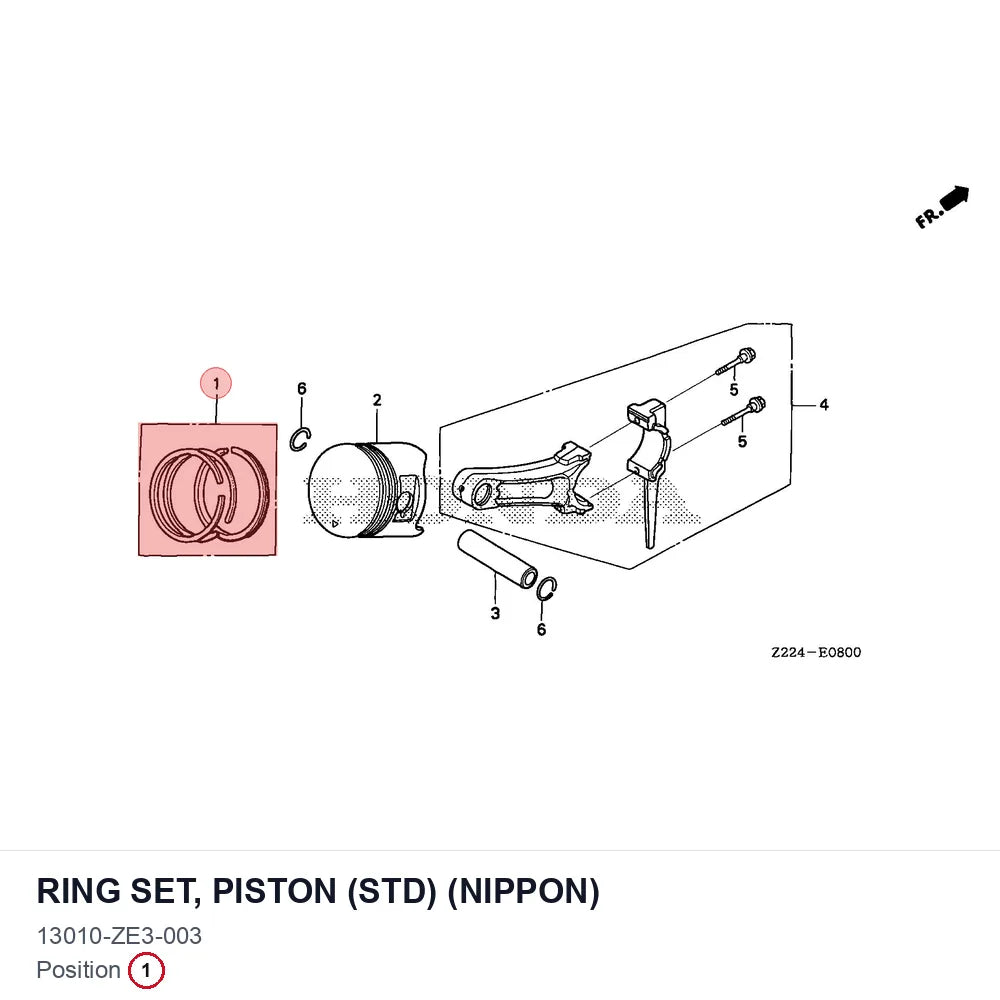 RING SET, PISTON (STD) (NIPPON)