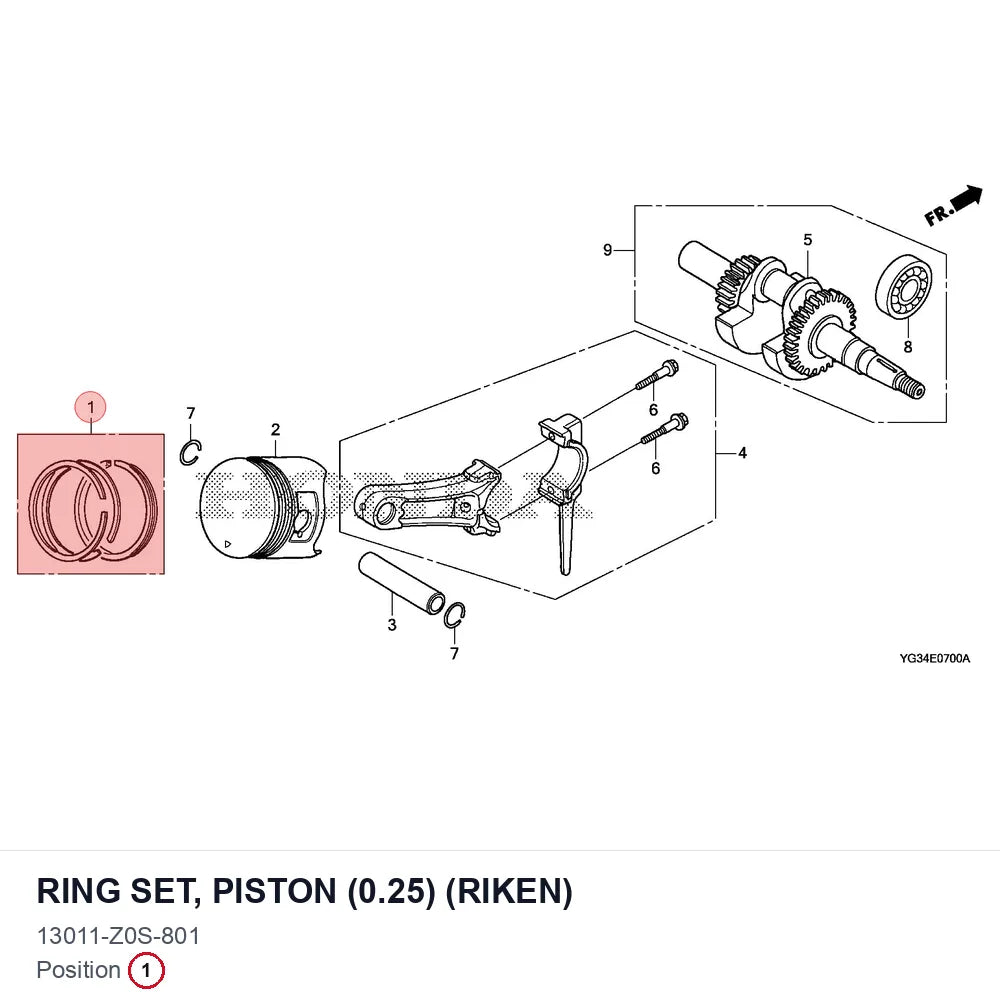 RING SET, PISTON (0.25) (RIKEN)