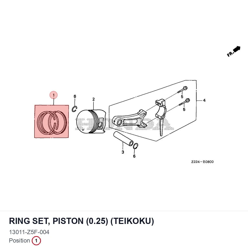 RING SET, PISTON (0.25) (TEIKOKU)