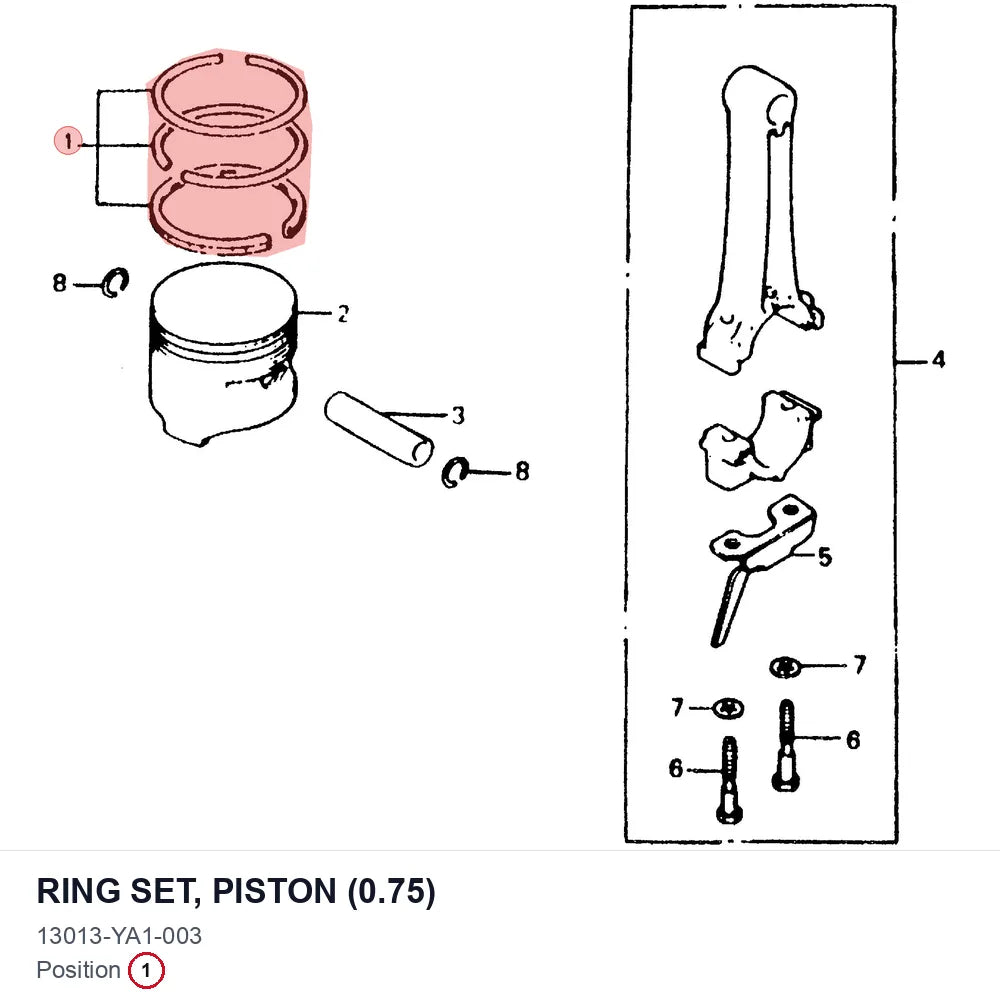 RING SET, PISTON (0.75)
