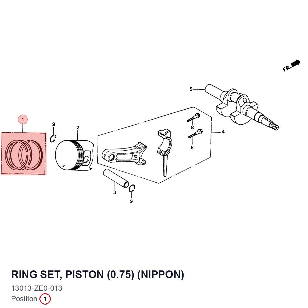 RING SET, PISTON (0.75) (NIPPON)