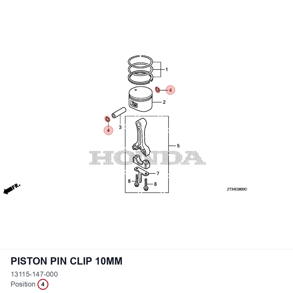 Piston pin clip 10mm
