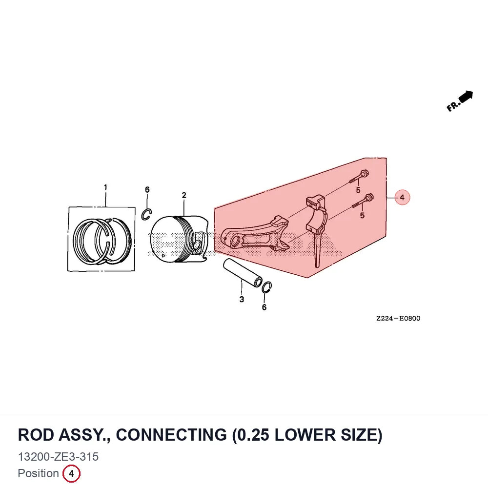 ROD ASSY., CONNECTING (0.25 LOWER SIZE)
