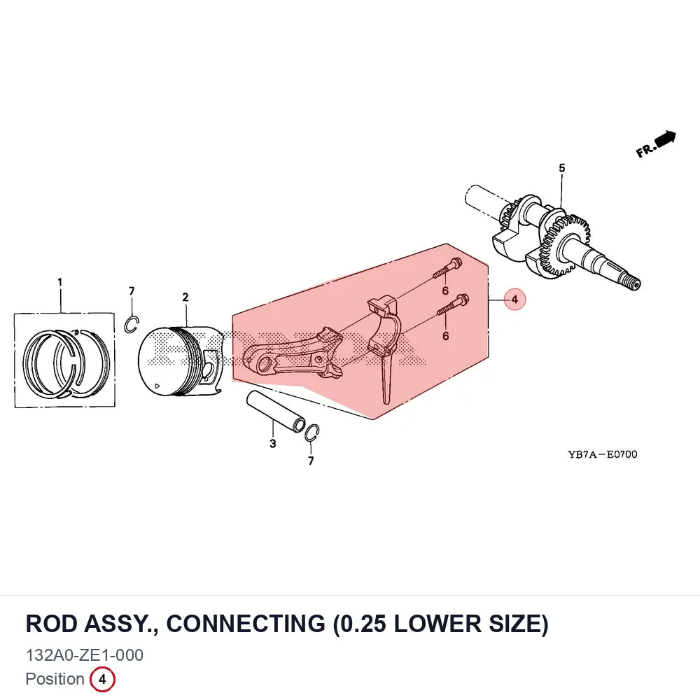ROD ASSY., CONNECTING (0.25 LOWER SIZE)