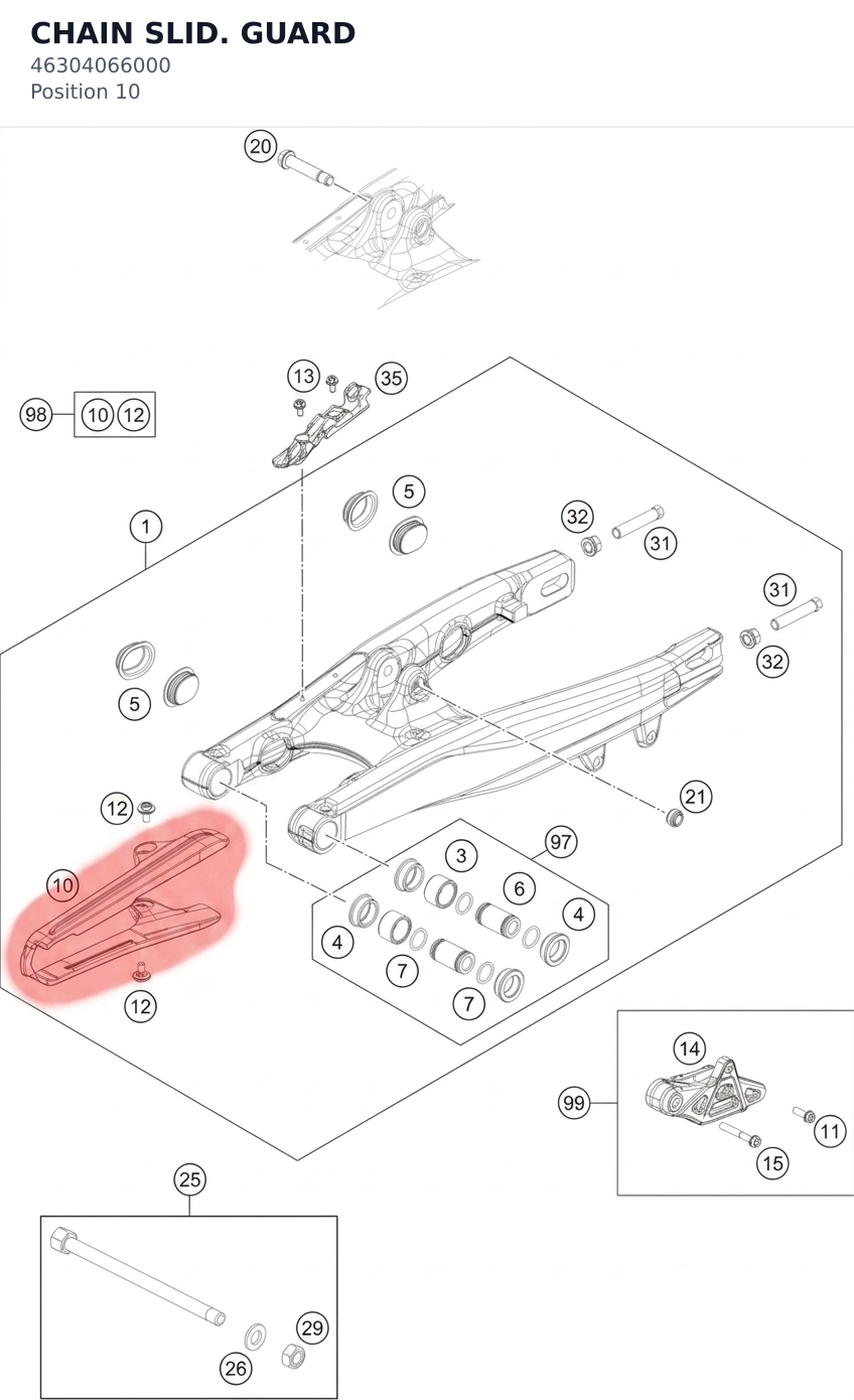 Diagram preview: CHAIN SLID. GUARD (46304066000)