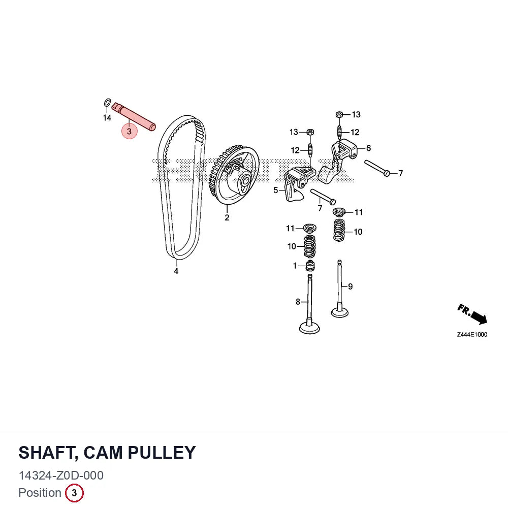 SHAFT, CAM PULLEY