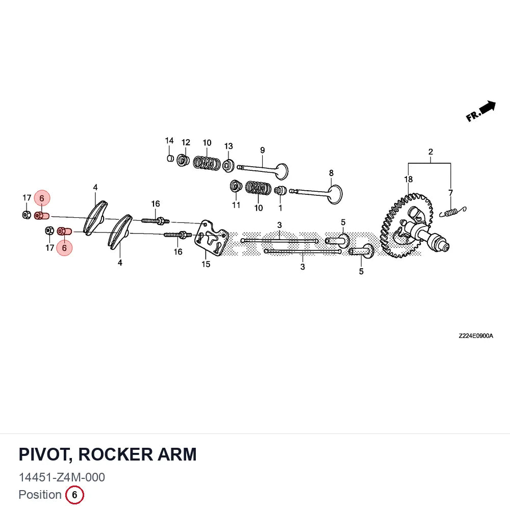 PIVOT, ROCKER ARM