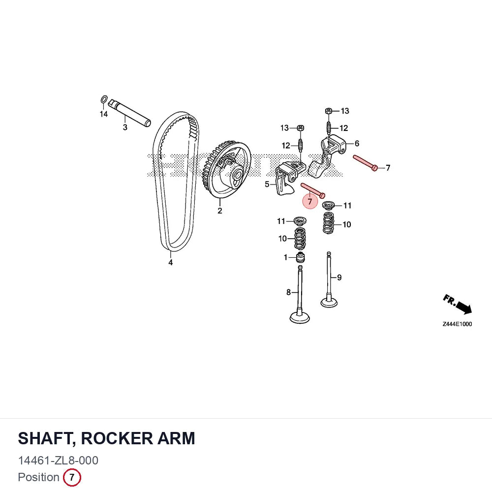 SHAFT, ROCKER ARM