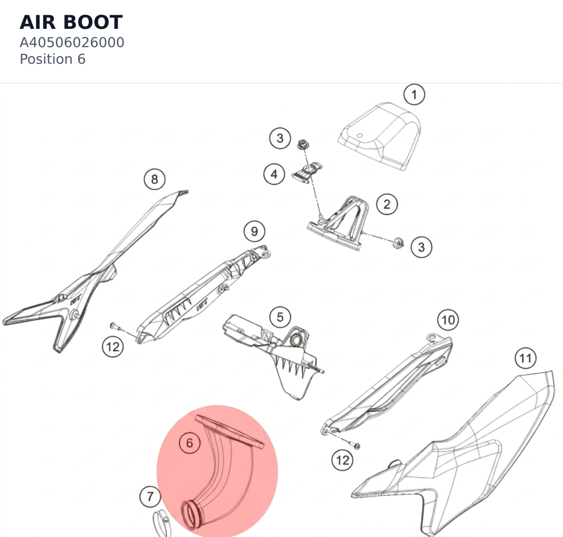 Diagram preview: AIR BOOT (A40506026000)