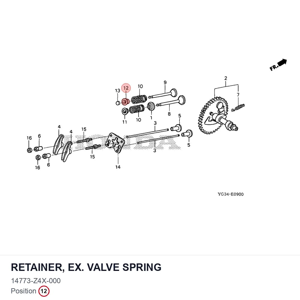 RETAINER, EX. VALVE SPRING