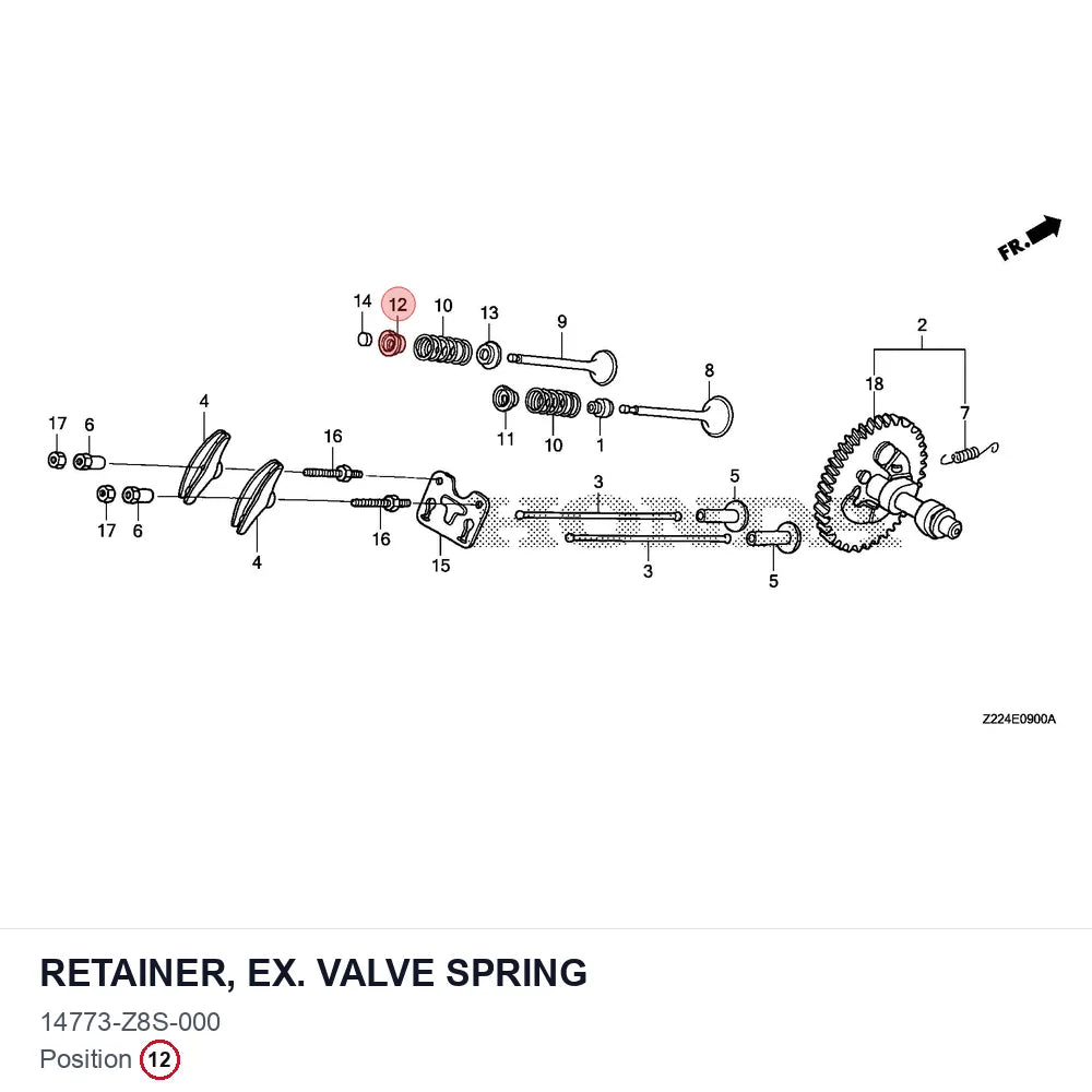 RETAINER, EX. VALVE SPRING