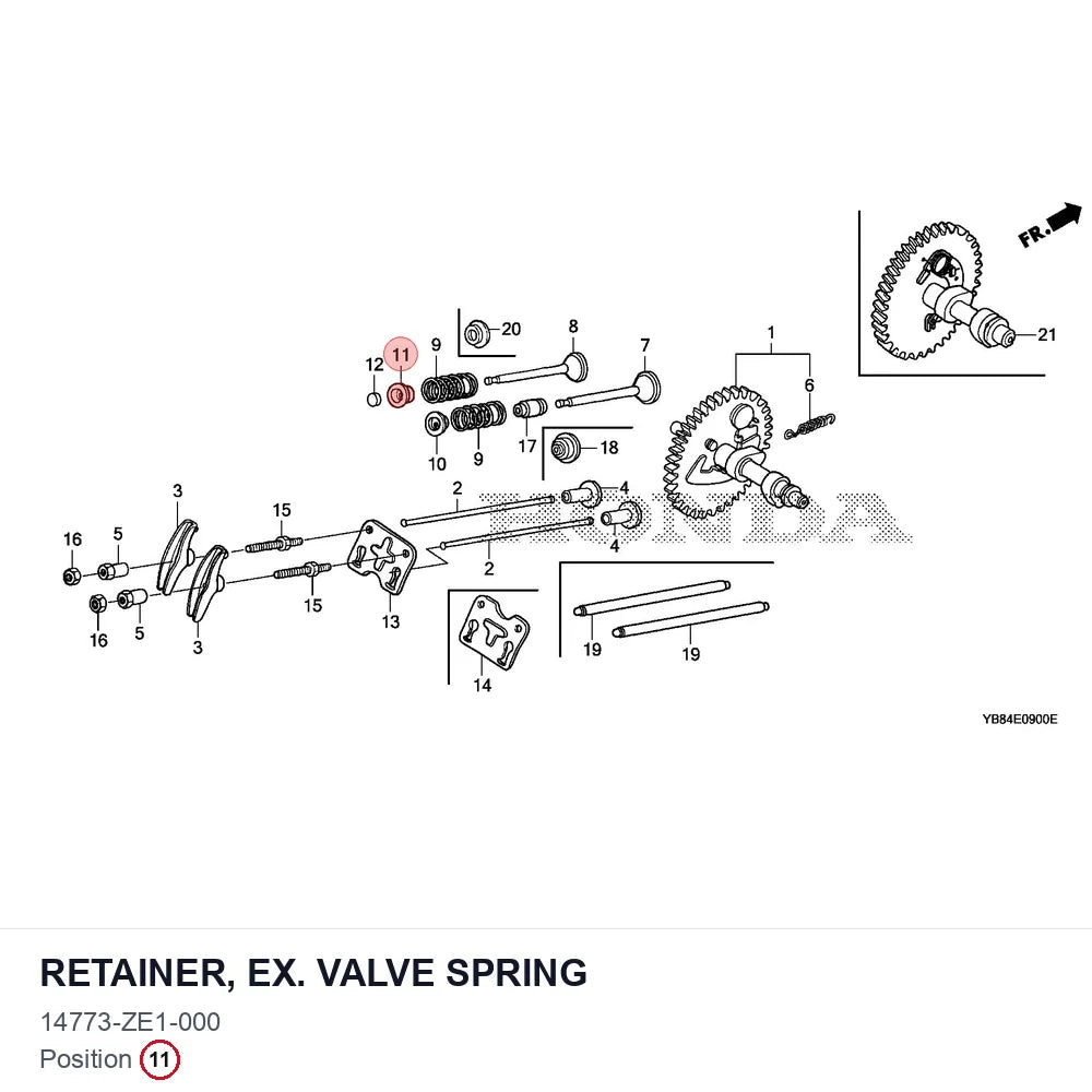 RETAINER, EX. VALVE SPRING