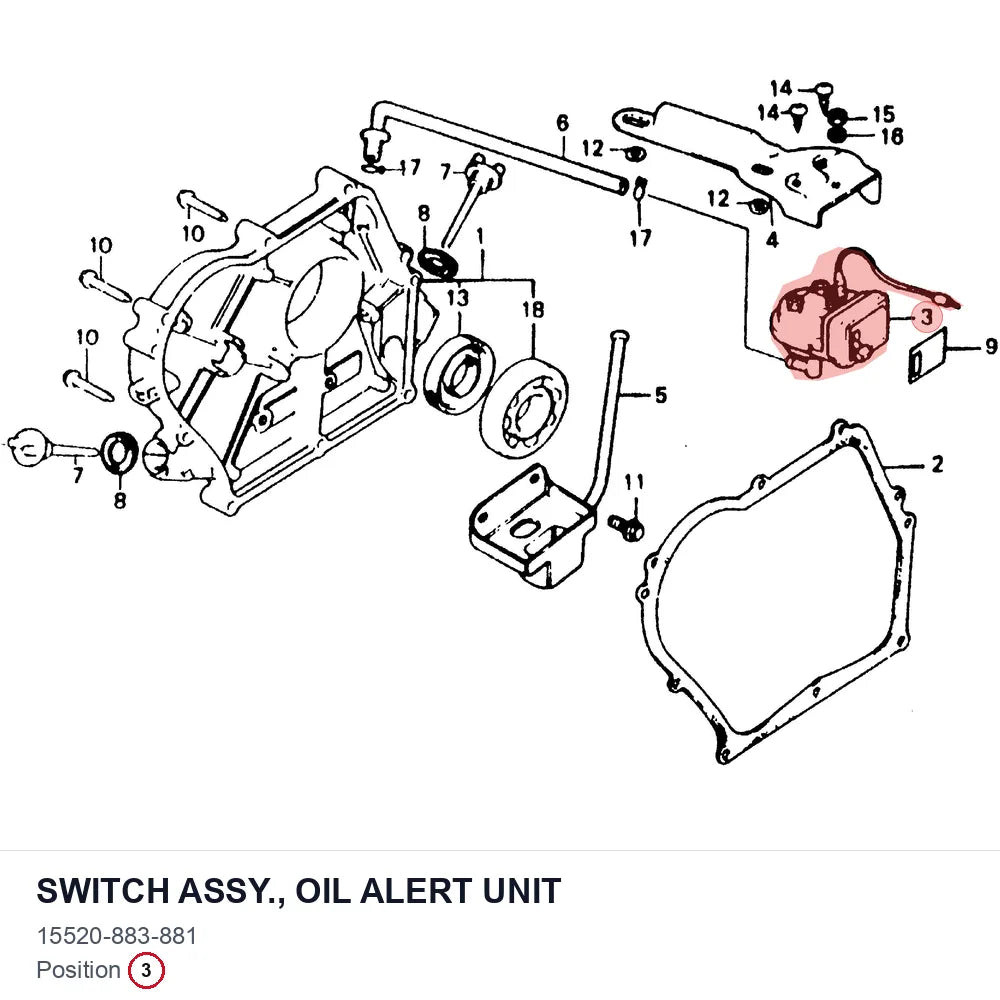 SWITCH ASSY., OIL ALERT UNIT
