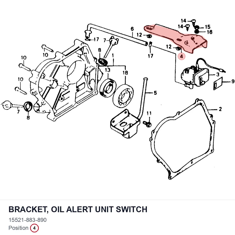 BRACKET, OIL ALERT UNIT SWITCH