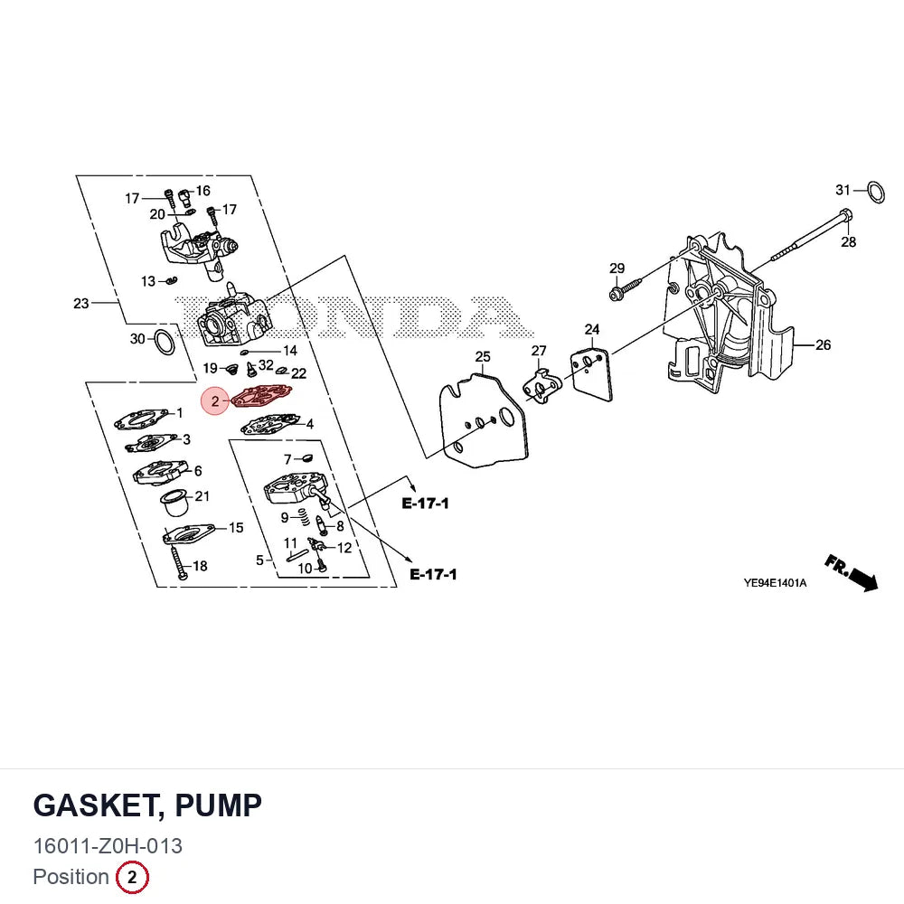 GASKET, PUMP