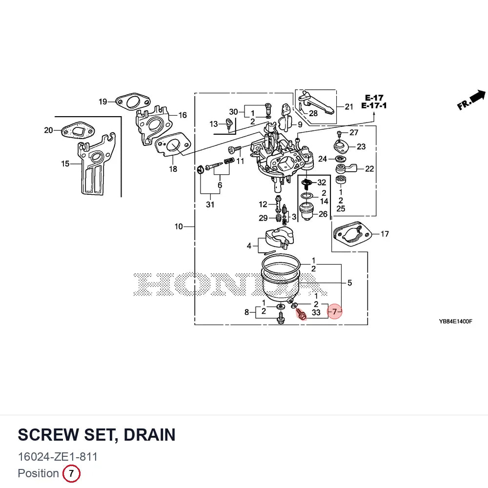 SCREW SET, DRAIN