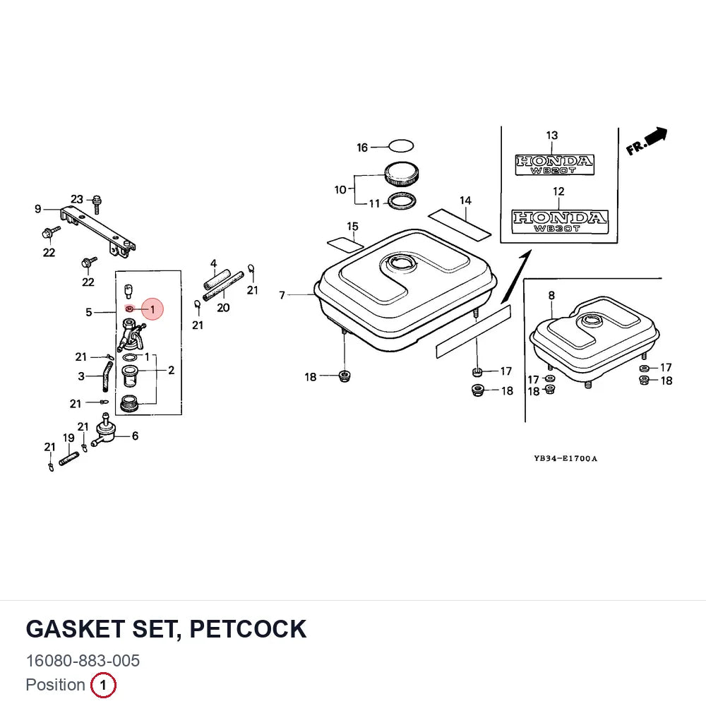 GASKET SET, PETCOCK