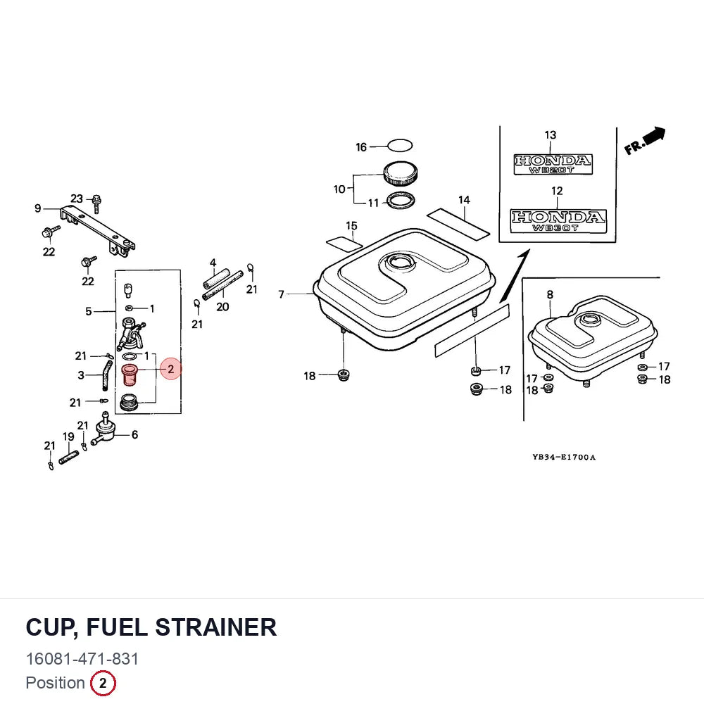 CUP, FUEL STRAINER